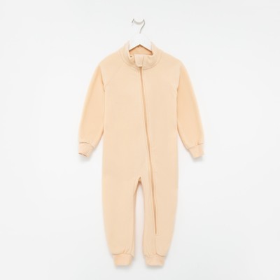 Комбинезон для девочки флисовый, цвет молочный, рост 86-92 см