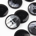 Пуговица, 4 прокола, d = 27 мм, цвет чёрный (комплект 24 шт) - фото 21677203