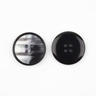 Пуговица, 4 прокола, d = 27 мм, цвет чёрный (комплект 24 шт) - фото 21677204