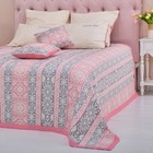 Покрывало хлопковое Этель «Инди» 200х240±5 см, цвет серо-розовый, 100%хлопок, 300гр/м2 - фото 21677458