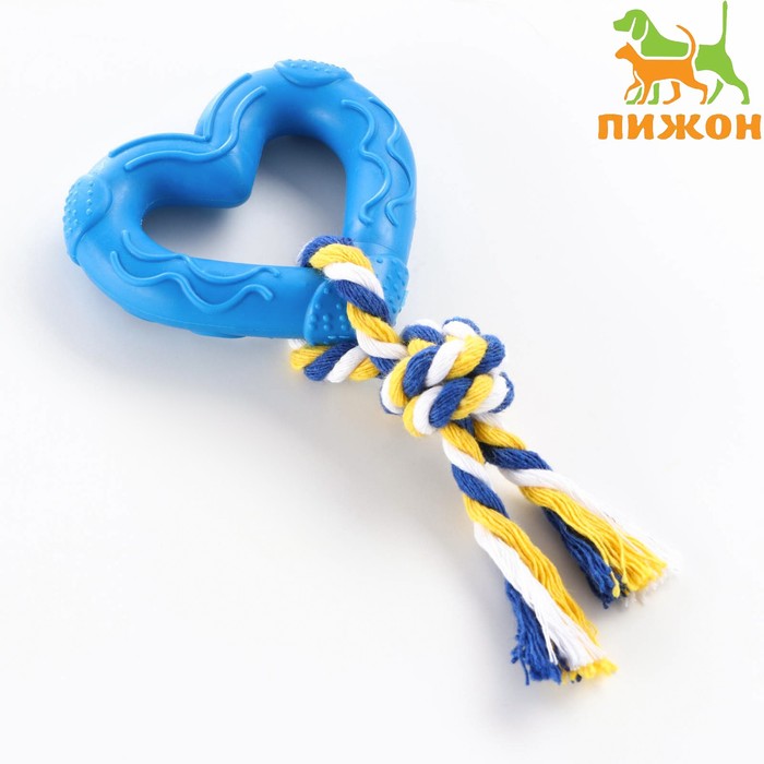 Игрушка «Сердечко с канатом», 7 см, голубое - Фото 1