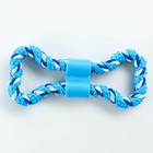 Игрушка витая из резины и каната "Мегакость", 19,5 см, синяя - Фото 2