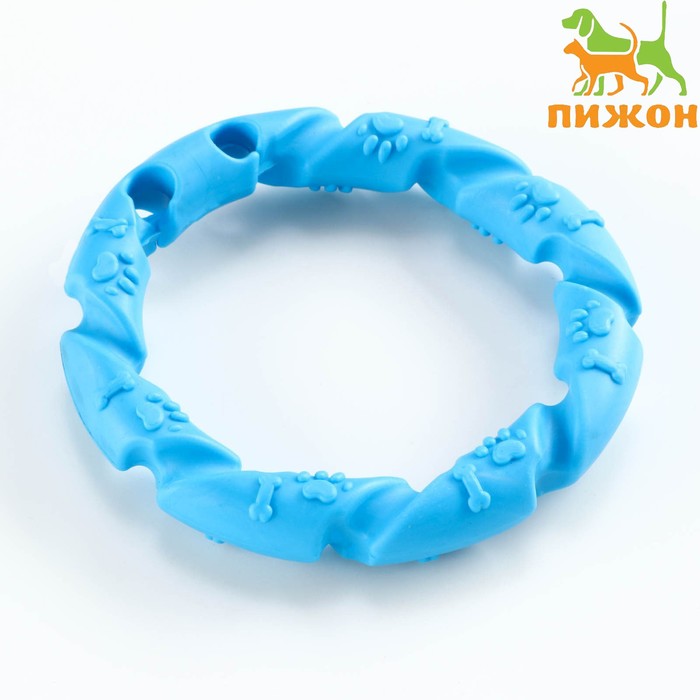 Жевательная игрушка для собак «Витое кольцо», 11.5 см, голубая - Фото 1