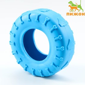 Игрушка жевательная для собак "Шина" 9 см, синяя