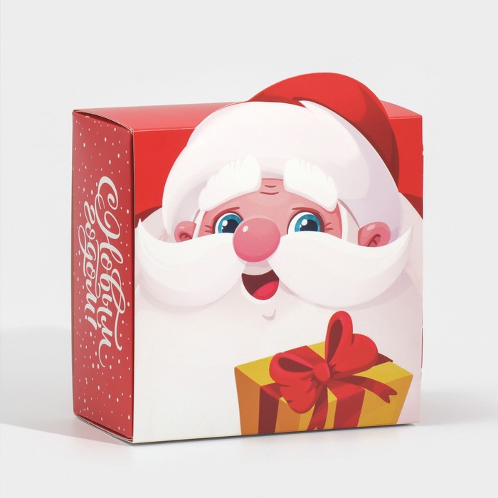 Коробка складная «Дедушка Мороз», 15 х 15 х 8 см, Новый год