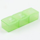 Таблетница «Утро, день, вечер», 3 секции, зеленая, 7.3×1.5 см - Фото 4