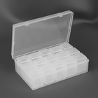 Набор контейнеров для рукоделия, 15 шт, 2,5 × 2,3 × 3,4 см, в контейнере, 13,5 × 8,5 × 3,8 см, цвет прозрачный - фото 154974