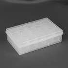 Набор контейнеров для рукоделия, 15 шт, 2,5 × 2,3 × 3,4 см, в контейнере, 13,5 × 8,5 × 3,8 см, цвет прозрачный - фото 6647360
