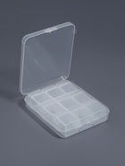 Органайзер для хранения мелочей, 9 баночек, в контейнере, 11.5×9×2.7 см, прозрачный - Фото 2