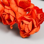 Цветы для декорирования "Чайные розы" 1 букет=6 цветов 9,5 см алый - фото 6647392
