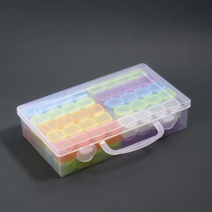 Органайзер для декора, 20 блоков, 4 ячейки, 22,4 × 13 см, разноцветный 29658