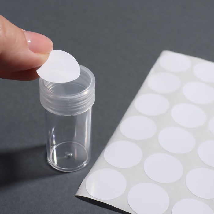 Органайзер для декора, с наклейками, 48 баночек, d=2,5 см, 12 мл, 23,2 × 16,2 × 6 см, цвет прозрачный 29659