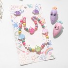 Набор детский «Выбражулька» 6 предметов: 2 резинки, бусы, браслет, 2 фломастера, ёжики, цвет МИКС - Фото 3