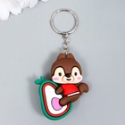 Брелок для ключей на кольце «Белочка на авокадо», резина, 1.6?4.3?5.2 см, МИКС (комплект 12 шт) - фото 21678332