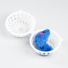 Мышь в пластиковом шаре, 7 х 5 см, прозрачный шар/синяя мышь - фото 6647756