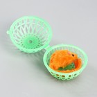 Мышь в пластиковом шаре, 7 х 5 см, зелёный шар/оранжевая мышь - фото 6647759