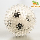 Игрушка для собак "Мяч футбол 2 в 1", TPR+винил, 9,5 см, прозрачная/чёрная/белая - фото 292183074