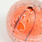 Игрушка для собак "Мяч баскетбол-лапки 2 в 1", TPR+винил, 7,5 см, прозрачная/оранжевая - фото 6647770
