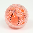 Игрушка для собак "Мяч баскетбол-лапки 2 в 1", TPR+винил, 7,5 см, прозрачная/оранжевая - фото 6647771