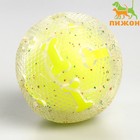 Игрушка для собак"Мяч теннис-косточки 2 в 1",TPR+винил,7,5 см, прозрачная/желтая неон - фото 318963528