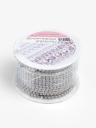 Цепь с жемчугом, металл, пластик, 2 мм, SS6, 9±1 м, графитовая - Фото 6