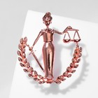 Брошь "Фемида" богиня правосудия, цвет медь - фото 9853382
