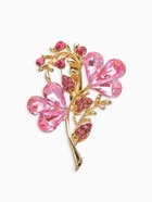 Брошь «Цветок Трилистник», розовая в золоте - Фото 1