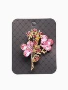 Брошь «Цветок Трилистник», розовая в золоте - Фото 5