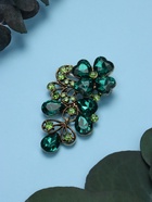 Брошь «Цветочная лоза», цвет изумрудный в чернёном золоте - Фото 5