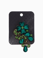 Брошь «Цветочная лоза», цвет изумрудный в чернёном золоте - Фото 6