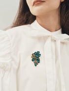 Брошь «Цветочная лоза», цвет изумрудный в чернёном золоте - Фото 4