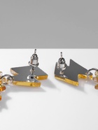 Серьги акриловые «Скелет», удар молнии, белые в золоте - Фото 3