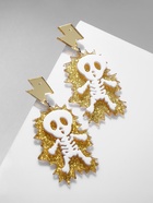 Серьги акриловые «Скелет», удар молнии, белые в золоте - Фото 4