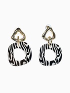 Серьги акриловые «Зебра», цепи, чёрно-белые в золоте - Фото 1