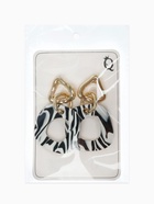 Серьги акриловые «Зебра» цепи, цвет чёрно-белый в золоте - фото 67925400