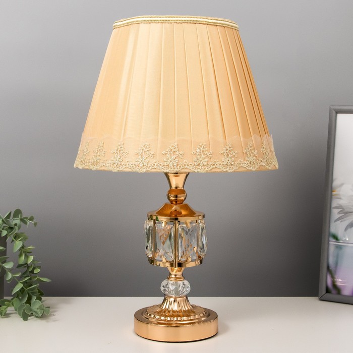 Лампа настольная «Энтузиазм» 1×60 Вт E27 золото низ подсветка 26×26×46 см RISALUX - Фото 1