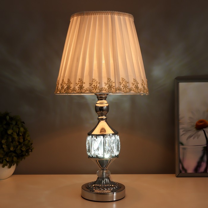 Настольная лампа Энтузиазм 1×60 Вт E27 серебро 26×26×46 см RISALUX - Фото 1