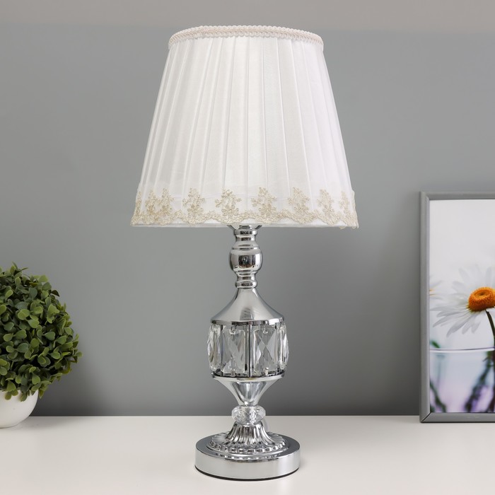 Настольная лампа Энтузиазм 1x60Вт E27 серебро 26х26х46 см RISALUX - Фото 1
