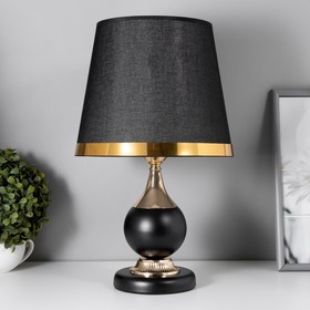 Настольная лампа Римини 1x60Вт E27 черно-золотой 24,5х24,5х40,5 см RISALUX