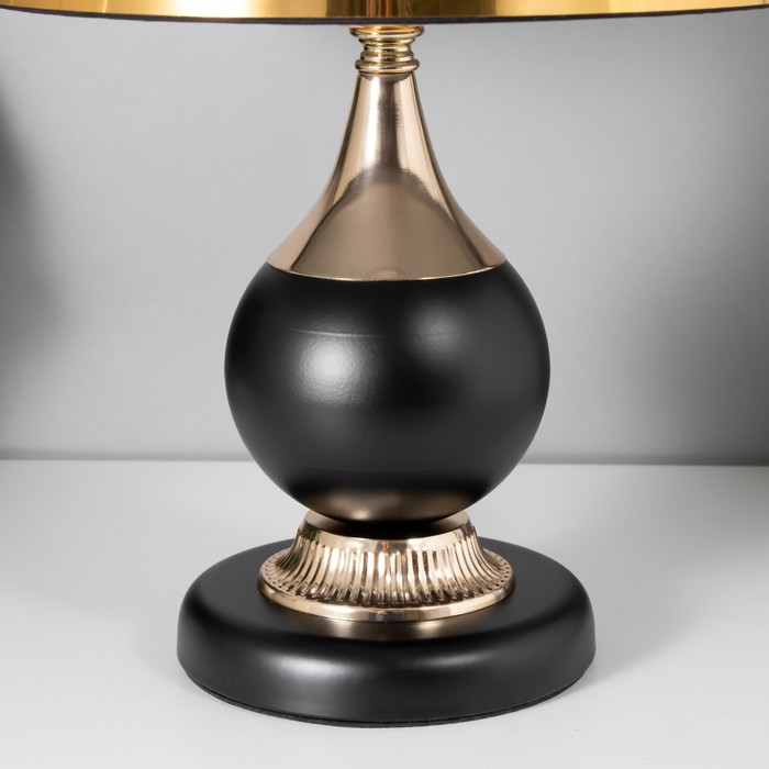 Настольная лампа Римини 1x60Вт E27 черно-золотой 24,5х24,5х40,5 см RISALUX - фото 1926462726