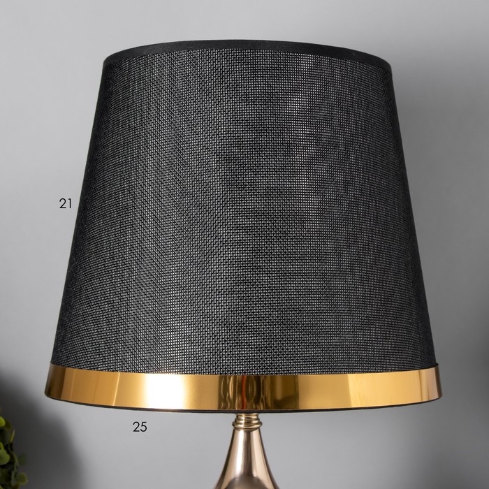 Настольная лампа Римини 1x60Вт E27 черно-золотой 24,5х24,5х40,5 см RISALUX - фото 1926462727