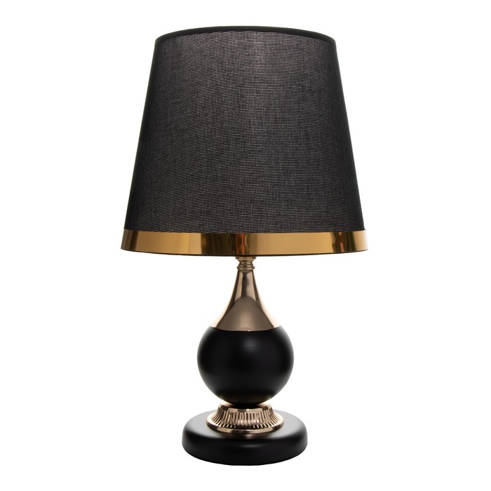 Настольная лампа Римини 1x60Вт E27 черно-золотой 24,5х24,5х40,5 см RISALUX - фото 1926462729