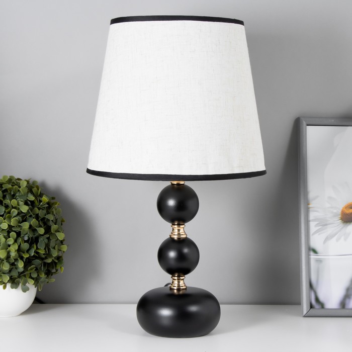 Настольная лампа Катания 1x60Вт E27 черно-золотой 25х25х45 см RISALUX - Фото 1