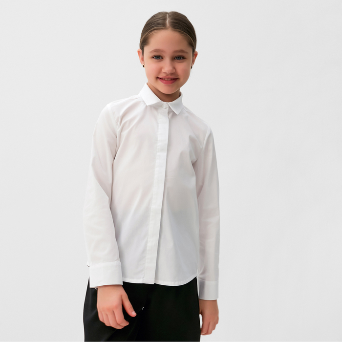 Блузка для девочки MINAKU, цвет белый, рост 134 см - Фото 1