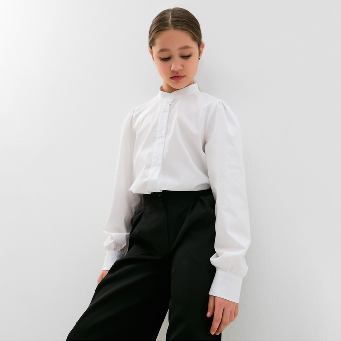 Блузка для девочки MINAKU, цвет белый, рост 122 см - фото 1906039330