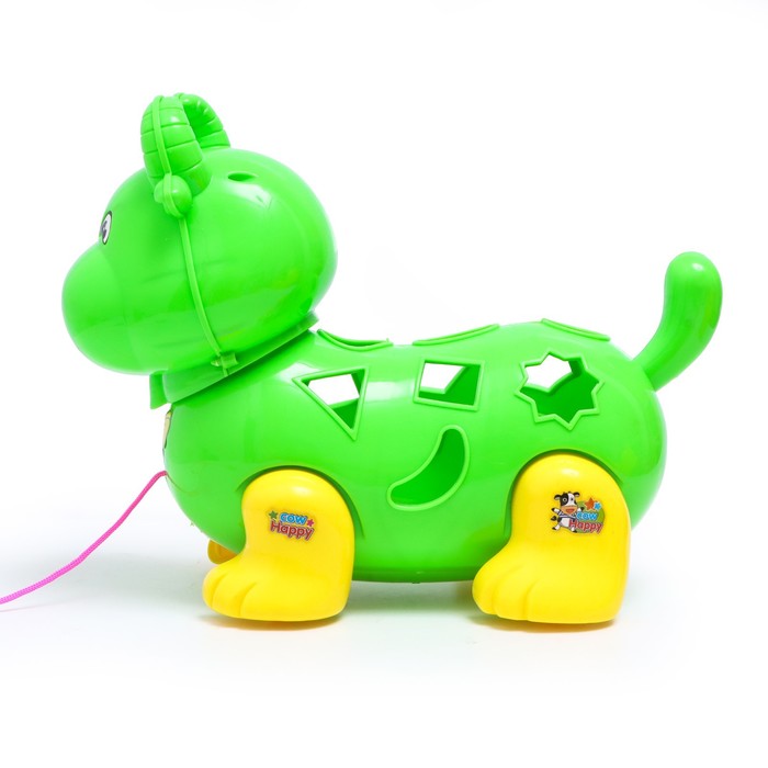 Каталка-сортер на верёвке «Коровка», МИКС 55369