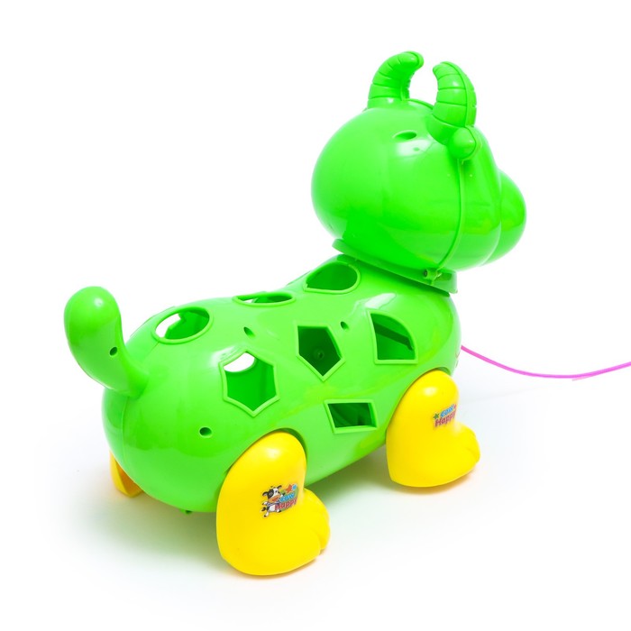 Каталка-сортер на верёвке «Коровка», МИКС 55369