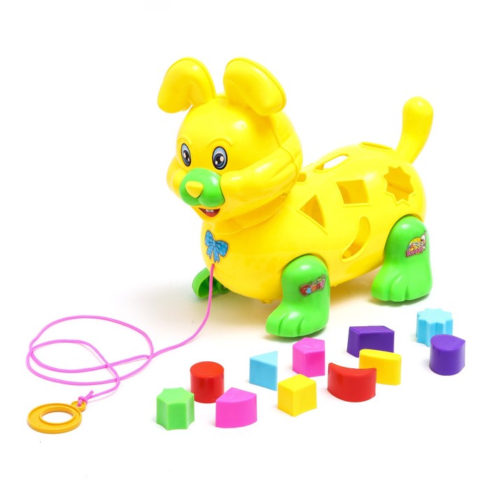 Каталка-сортер на верёвке «Зайчик», МИКС 55370