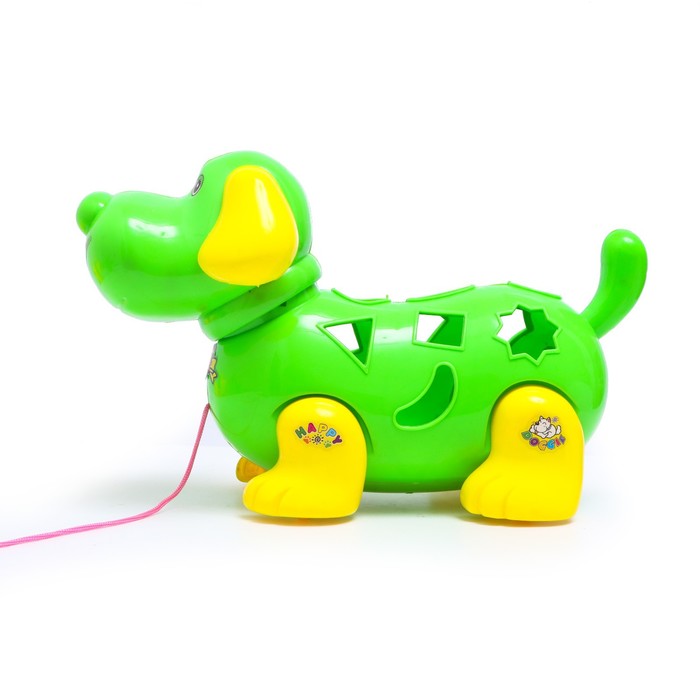 Каталка-сортер на верёвке «Собачка», МИКС 55371