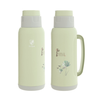 Термос, 2 л, со стеклянной колбой, сохраняет тепло 24 ч, пластик, зелёный